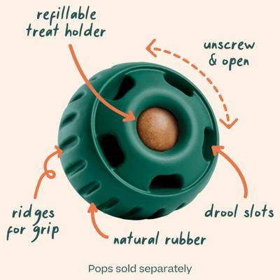 Show full view: Woof Party Pupsicle Treat Dispensing Dog Toy, Dark Green, Large slide 2 of 9