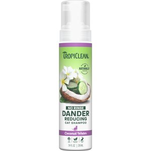TropiClean Dry No Rinse Waterless Dander Reducing Cat Shampoo, 7.4-fl oz bottle