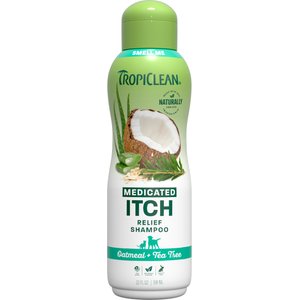 TropiClean Medicated Itchy Skin Relief Oatmeal & Tea Tree Dog Shampoo, 20-fl oz bottle