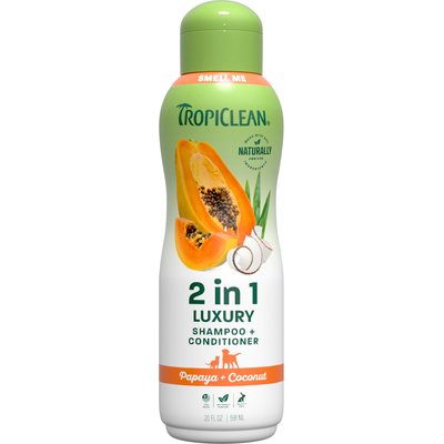 TropiClean TropiClean Luxury 2-in-1 Papaya & Coconut Dog Shampoo & Conditioner, 20-fl oz bottle