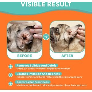 Forticept Yeast Ear Infection & Itch Relief Cat & Dog Ear Wash Cleaner, 8-oz tube