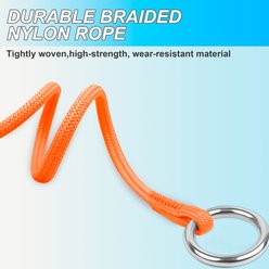 BARKBAY Slip Lead for Dog Collar & Leash, Orange, 11.5 to 13.5-in neck, 3/8-in wide slide 2 of 9