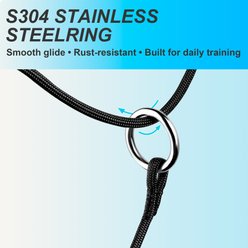 BARKBAY Slip Lead for Dog Collar & Leash, Black, 23.5 to 25.5-in neck, 3/8-in wide slide 2 of 9