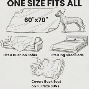 Arlee Home & Pet Waterproof Dog & Cat Throw Blanket, 60 x 70 x 0.5-in, Cream