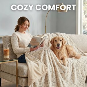 Arlee Home & Pet Waterproof Dog & Cat Throw Blanket, 60 x 70 x 0.5-in, Cream
