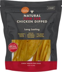 Canine Naturals Chicken Dipped Cow Ears Natural Dog Chew Treats, 3-oz bag, 3 count