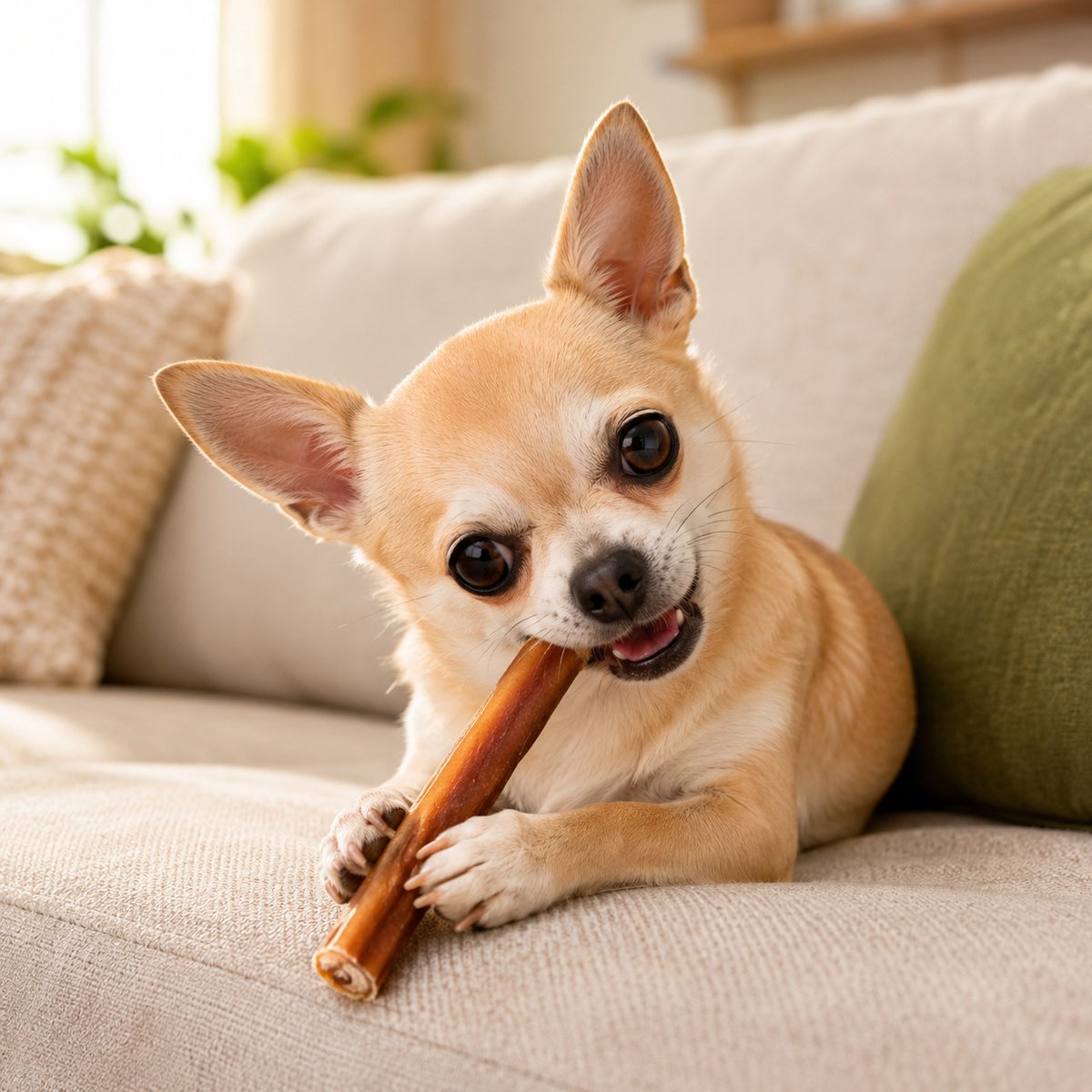 chew-e&tasty Natural High-Protein 6-inch Thin Bully Stick Dog Chew, 10 Count