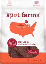 Spot Farms Beef Jerky Grain-Free Dog Treats, 11-oz bag