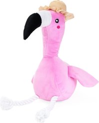 ZippyPaws Playful Pal Freya the Flamingo Squeaky Plush Dog Toy