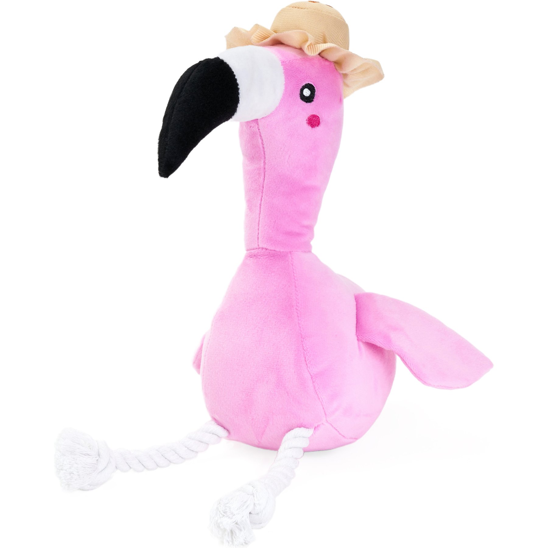 ZippyPaws Playful Pal Freya the Flamingo Squeaky Plush Dog Toy