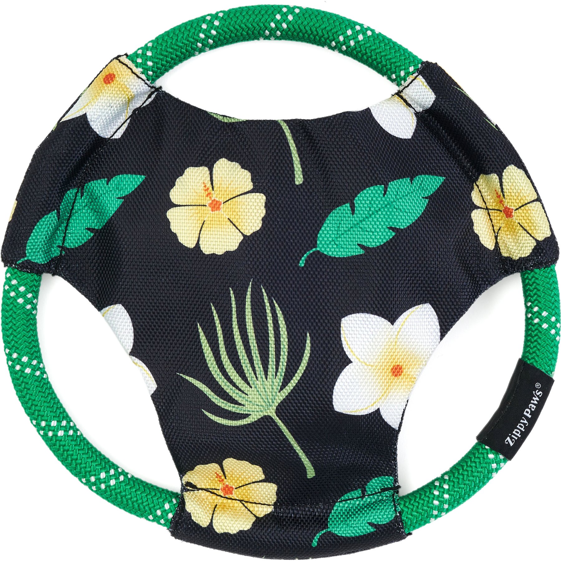 ZippyPaws Patterned Rope Gliderz Hawaiian Outdoor Rope Tug Dog Toy