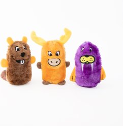 ZippyPaws Squeakie Buddies Beaver Moose Walrus Squeaky Variety Pack Dog Toy