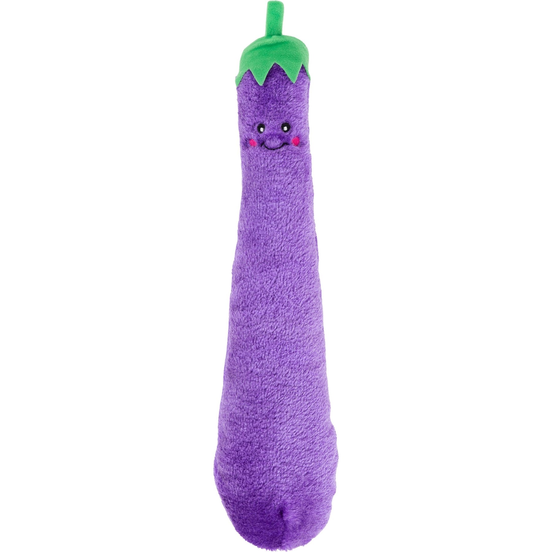 ZippyPaws Jigglerz Eggplant Squeaky Plush Dog Toy