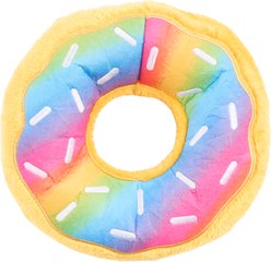 ZippyPaws Jumbo Donutz Rainbow Squeaky Plush Dog Toy