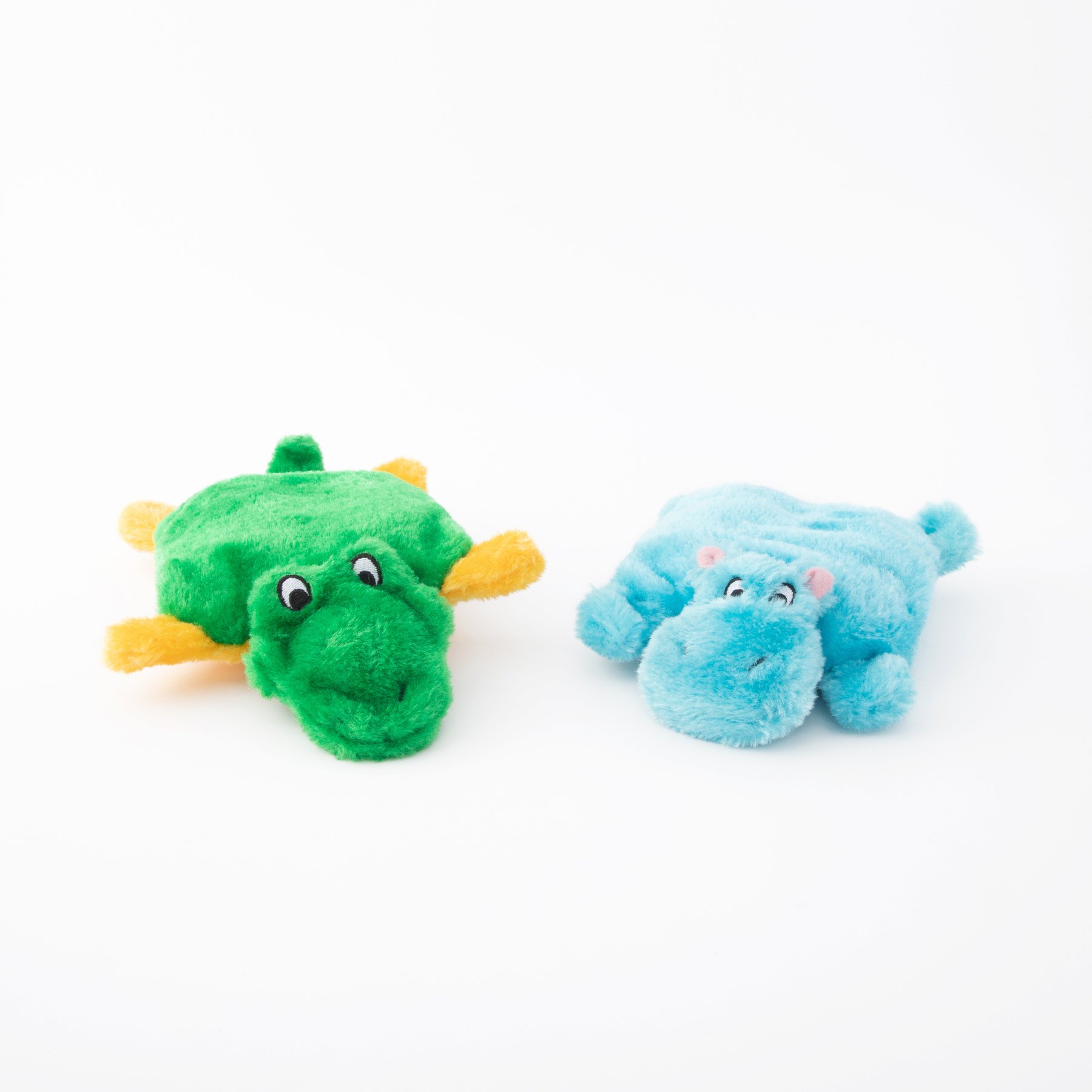 ZippyPaws Squeakie Pad Hippo Alligator Squeaky Variety Pack Dog Toy