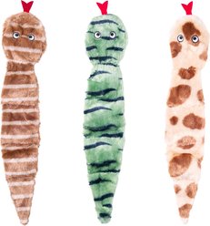 ZippyPaws Skinny Peltz Desert Snakes Stuffing Free Plush Dog Toy, Large, 3 count