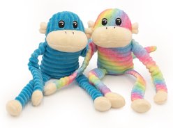 ZippyPaws Spencer the Crinkle Monkey Variety Pack Dog Toy, Rainbow/Blue, Small, 2 count