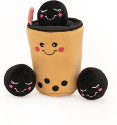 ZippyPaws Zippy Burrow Boba Milk Tea Squeaky Hide & Seek Dog Toy