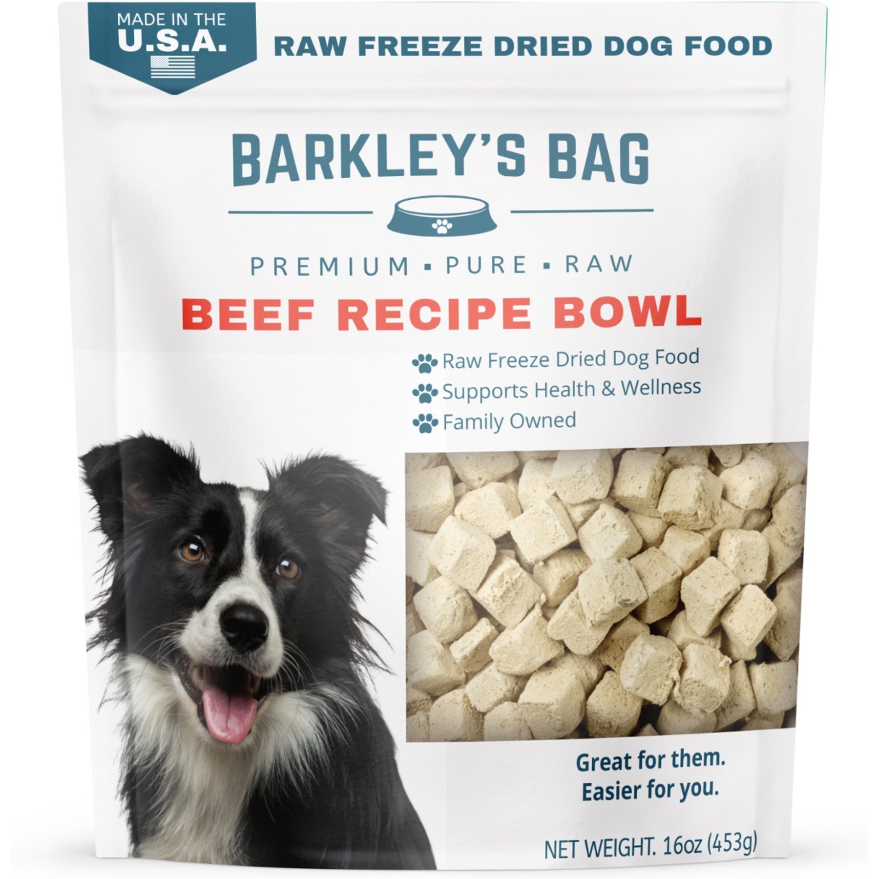 Barkley's Bag Bowls Beef Freeze-Dried Dog Food, 16-oz bag