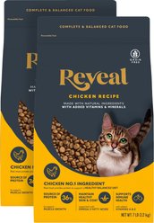 Reveal Natural Complete & Balanced Grain-Free Chicken Recipe Dry Cat Food, 14-lb bundle