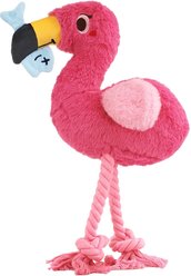 HugSmart Flamingo Plush with Rope Tug Dog Toy, Medium/Large