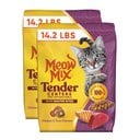 Meow Mix Tender Centers Basted Bites Chicken & Tuna Flavored Dry Cat Food, 28.4-lb bundle