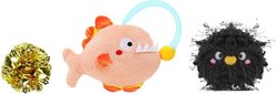 HugSmart Anglerfish & Sea Urchin Variety Pack Plush Cat Toy with Catnip, 3 count