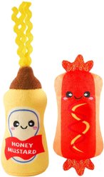 HugSmart Hot Dog & Mustard Variety Pack Plush Cat Toy with Catnip, 2 count