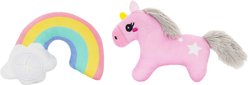 HugSmart Unicorn & Rainbow Variety Pack Plush Cat Toy with Catnip, 2 count