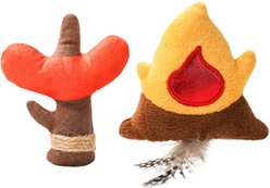 HugSmart Campfire Sausage Variety Pack Plush Cat Toy with Catnip, 2 count