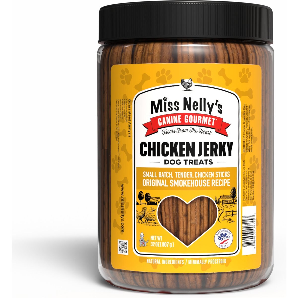Miss Nelly's Canine Gourmet Chicken Sticks Jerky Dog Treats, 32-oz bag