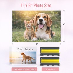 Hanin CP4100 Photo Paper & Ribbon Refill, 2 count slide 2 of 6