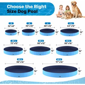 Niubya Collapsible Dog Swimming Pool, Blue, 4X-L