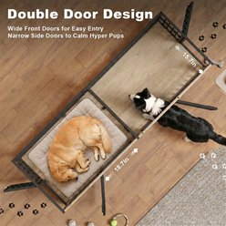 IronovaPets Double-Compartment Furniture Style Dog Crate, White slide 2 of 9