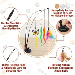 Kseroo Interactive Feather with Suction Cup Teasers-Wands Exercise Cat Toy, Multicolor, 20 count slide 2 of 6