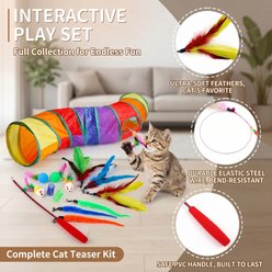 Kseroo Variety Set with Rainbow Tunnel Exercise Cat Toy, Multicolor, 14 count, 45-in slide 2 of 9