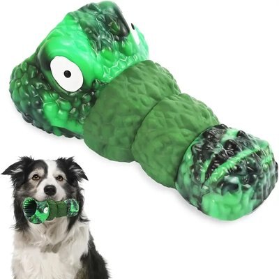 Kseroo Kseroo Indestructible Beef Flavor Squeaky Tough Chewy Dog Toy, green
