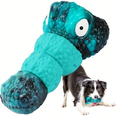 Kseroo Kseroo Indestructible Beef Flavor Squeaky Tough Chewy Dog Toy, Blue