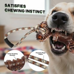 Kseroo Nylon + Rope Touch Chew Dog Toy, Brown slide 2 of 7