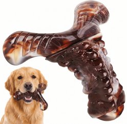 Kseroo Indestructible Bacon Flavor Tough Chew Bone Dog Toy, Brown