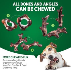 Kseroo Indestructible Bacon Flavor Chew Bone Dog Toys, Brown, 3 count slide 2 of 7