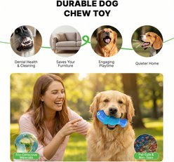 Kseroo Indestructible Fish Beef Flavor Squeaky Dog Chew Toys, Blue slide 2 of 7