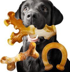 Kseroo Bacon Flavored Teething Dog Chew Toy, Brown, 3 count