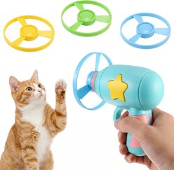 Kseroo Propeller Launcher Interactive Chase Set Exercise Flying-Discs Cat Toy, Blue