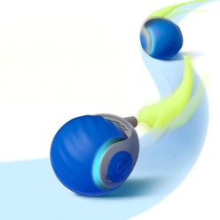 Kseroo USB Rechargeable Smart Rolling Ball, 2 Speed Interactive with Tail Exercise Cat Toy, Blue
