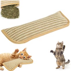 Kseroo Refillable Catnip Kicker Pillows, Sisal for Teething & Anxiety Relief Chew Exercise Scratchers Cat Toy, Brown