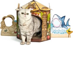 HappyCat Tiki Hut Scratcher Box Cat Toy