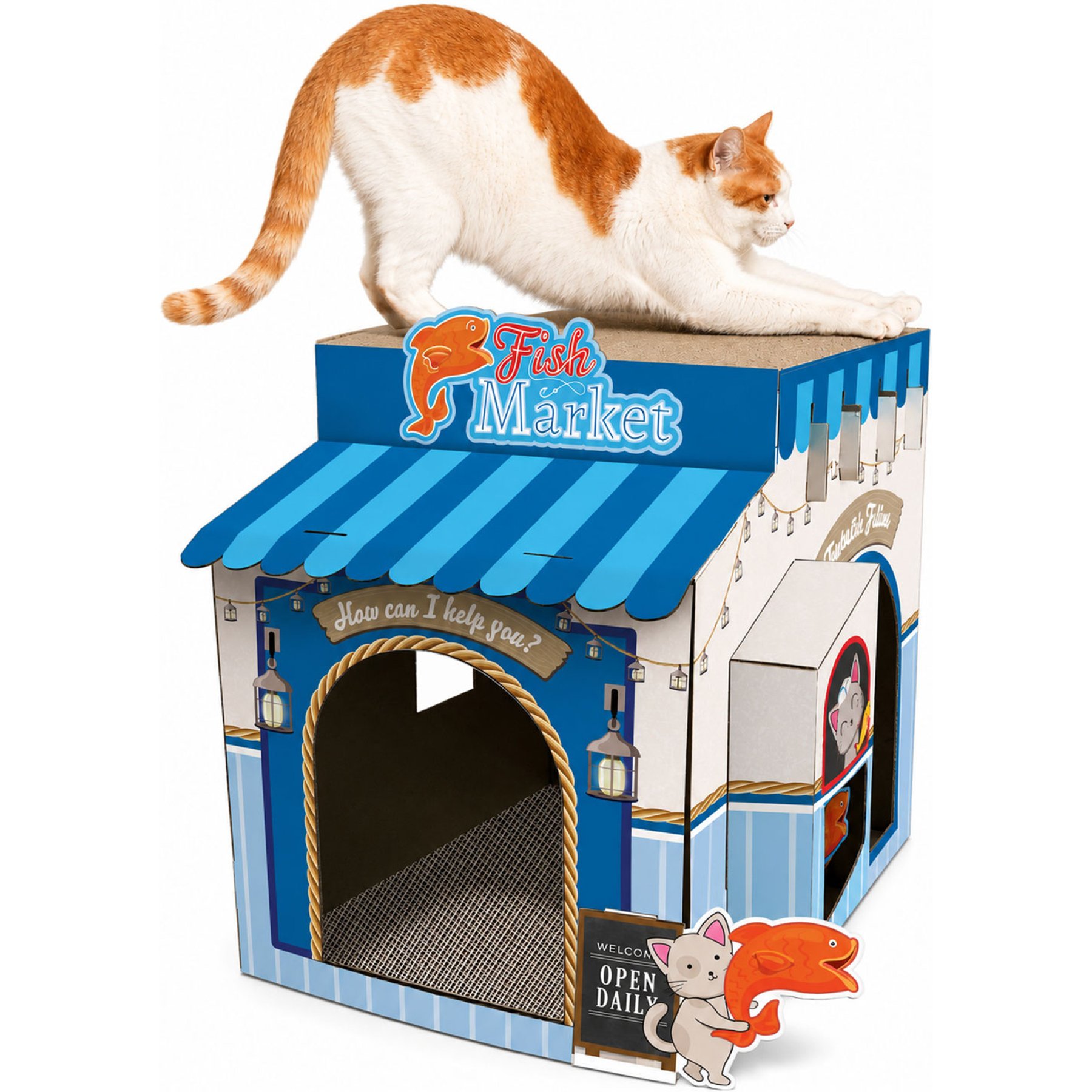 HappyCat Fish Market Scratcher Box Cat Toy