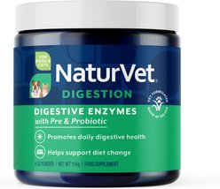 NaturVet Digestive Enzymes Supplement for Dogs & Cats, 4-oz jar