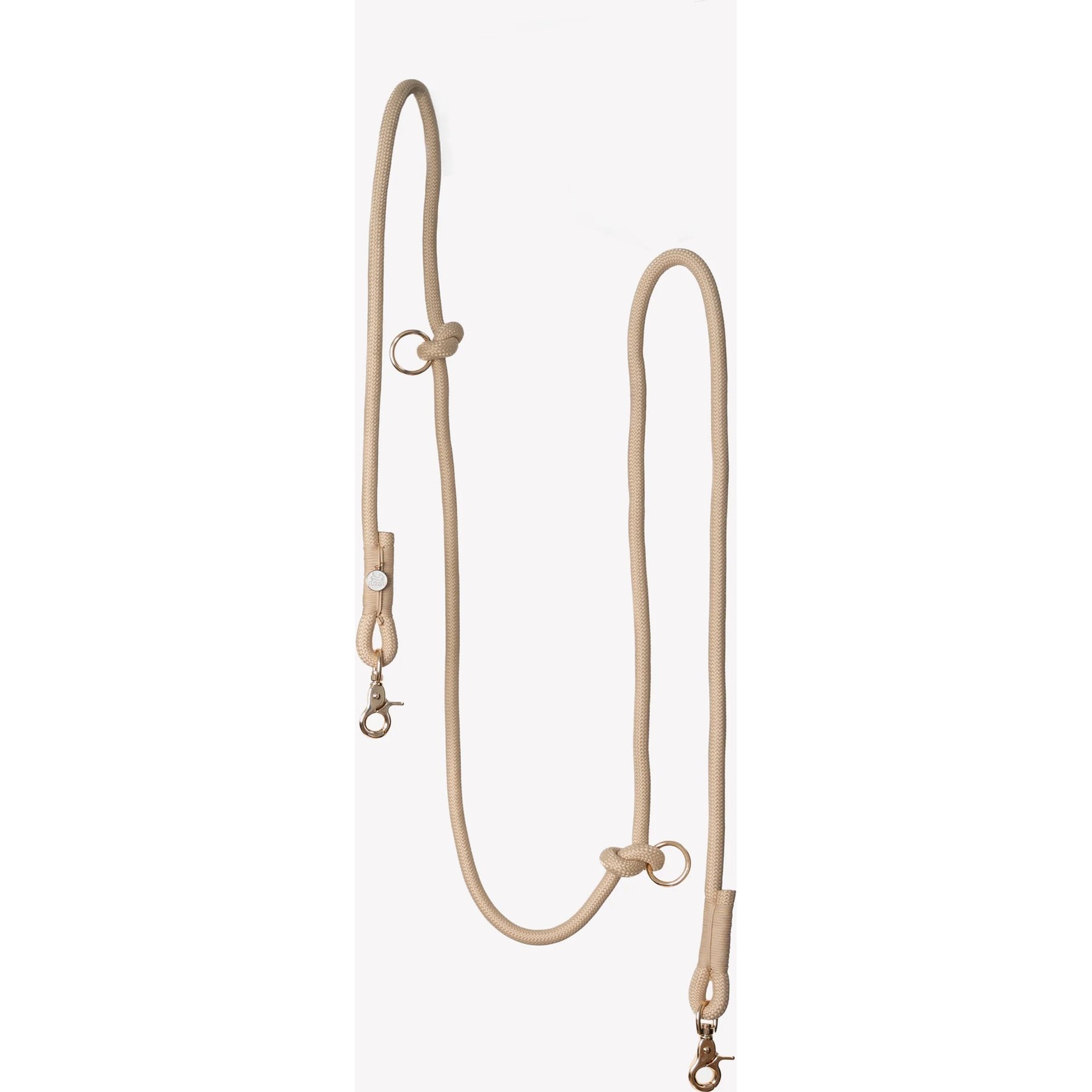 Furlou Hands Free Braided Dog Leash, Tan, 8-ft long, 0.5-in wide
